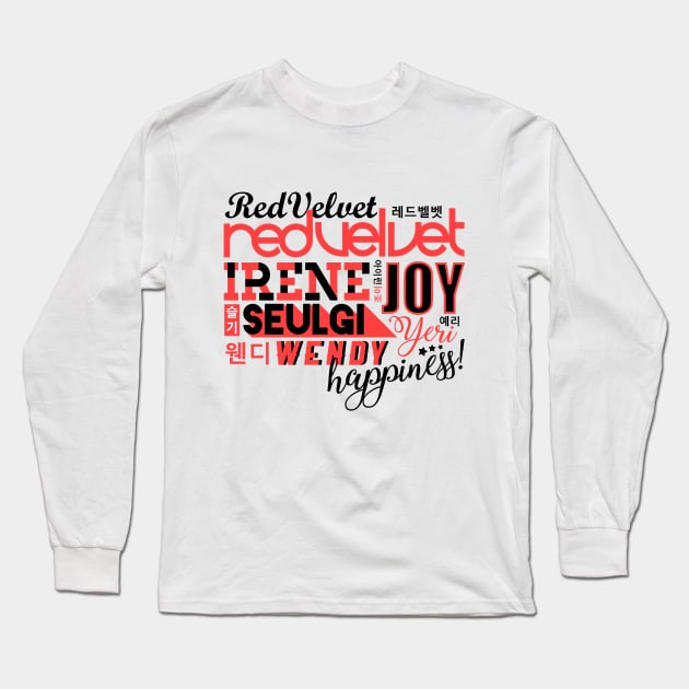 RED VELVET FONT COLLAGE Long Sleeve T-Shirt by skeletonvenus